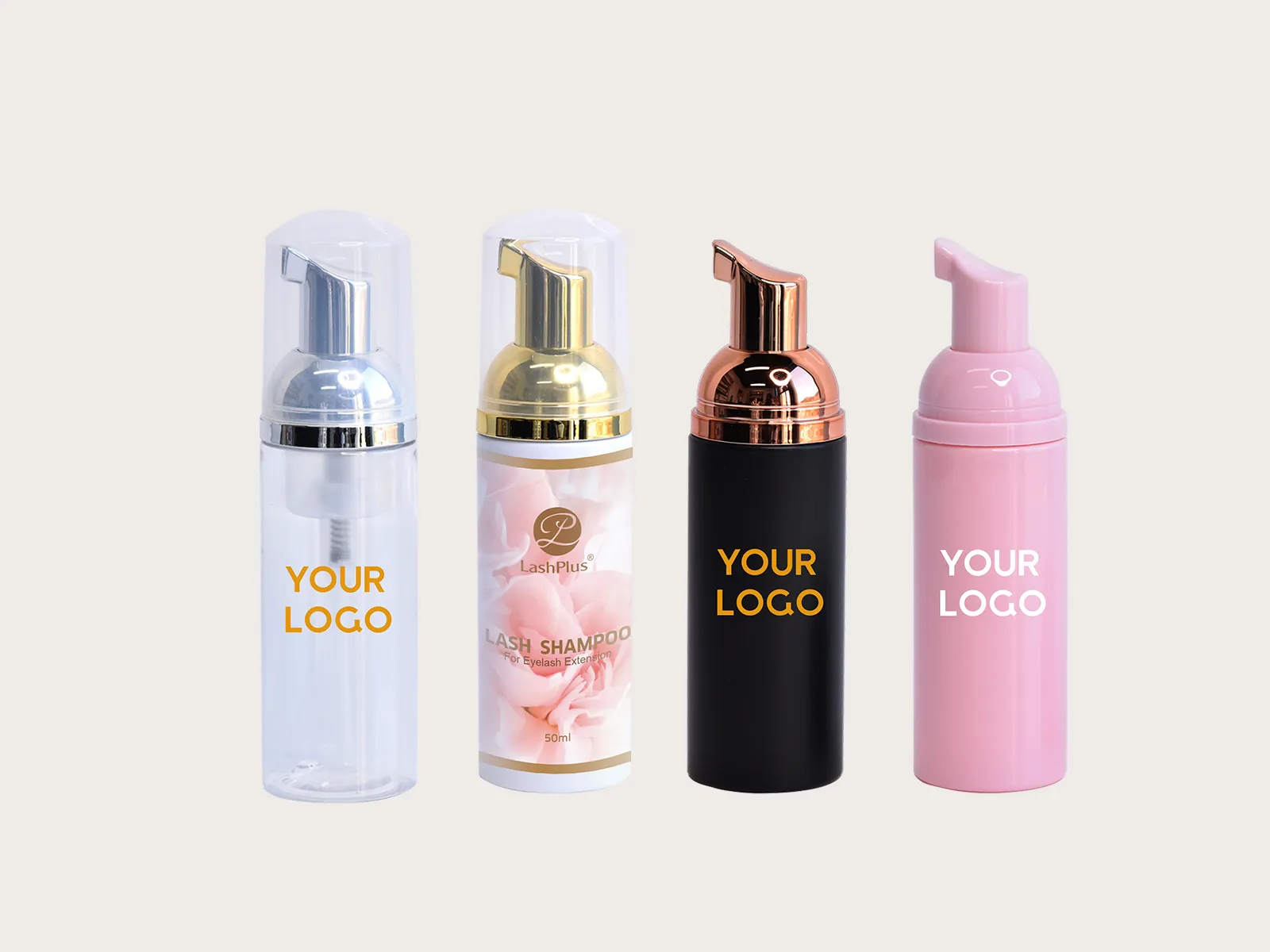 Shampoo / higienizador em espuma LashPlus, frasco de marca própria