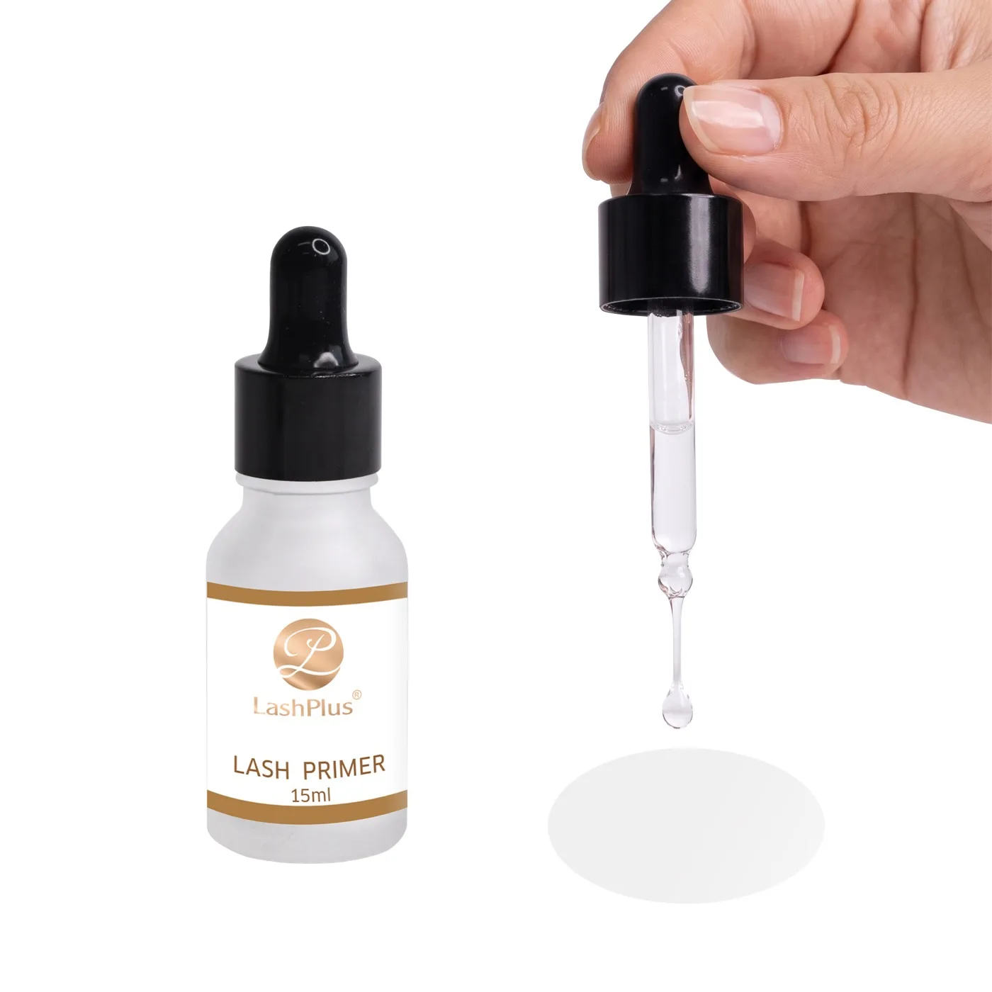 Primer LashPlus 15ml com conta-gotas, pré-tratamento de marca própria para extensão de cílios